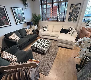 A selection of sofas and chairs in the showroom