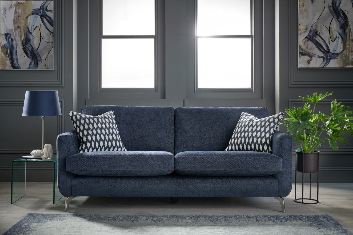 Seaton sofa in blue upholstery
