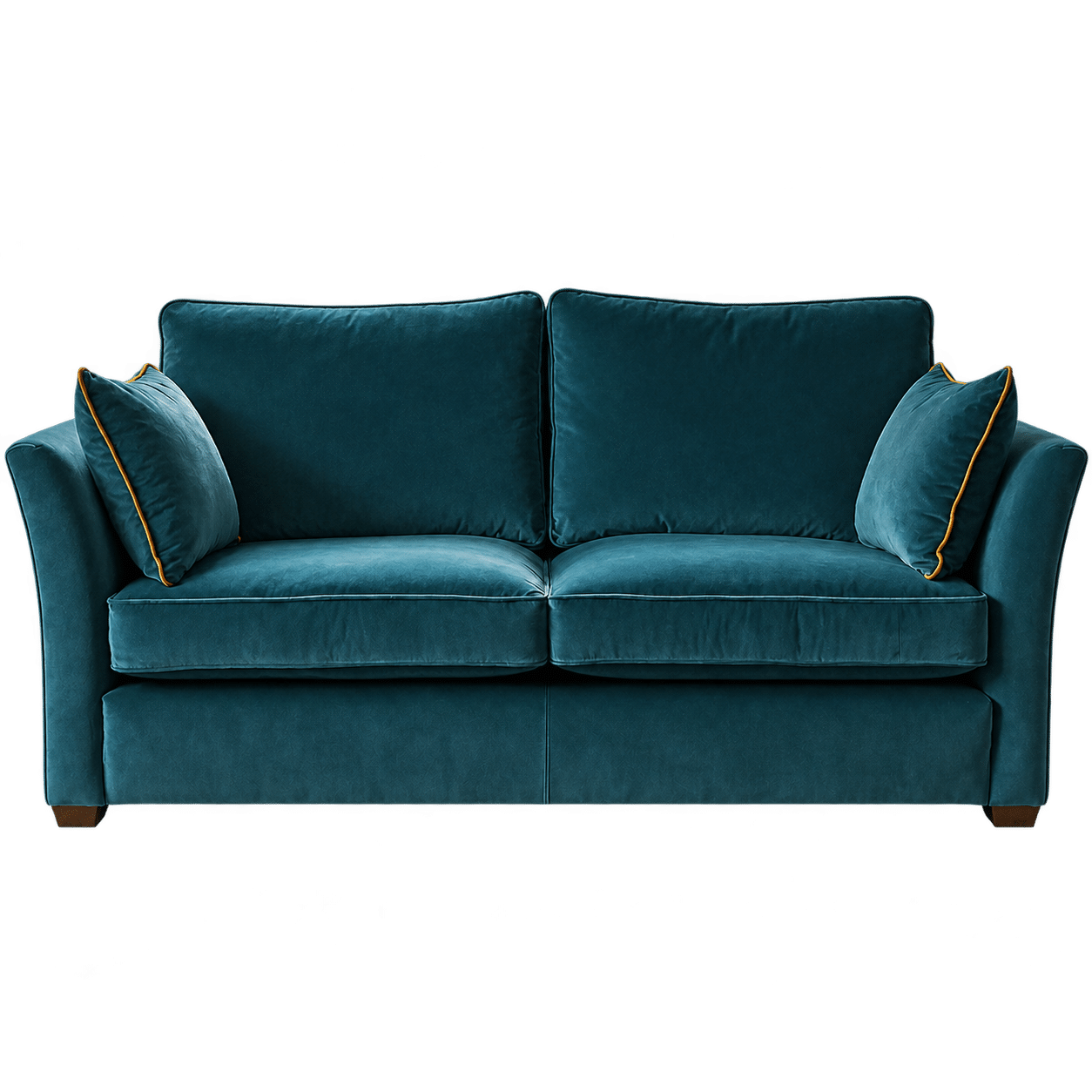 Dartmoor sofa front view in teal upholstery