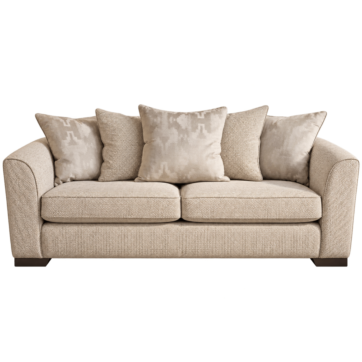 Dulverton sofa with scatter cushions on a transparent background