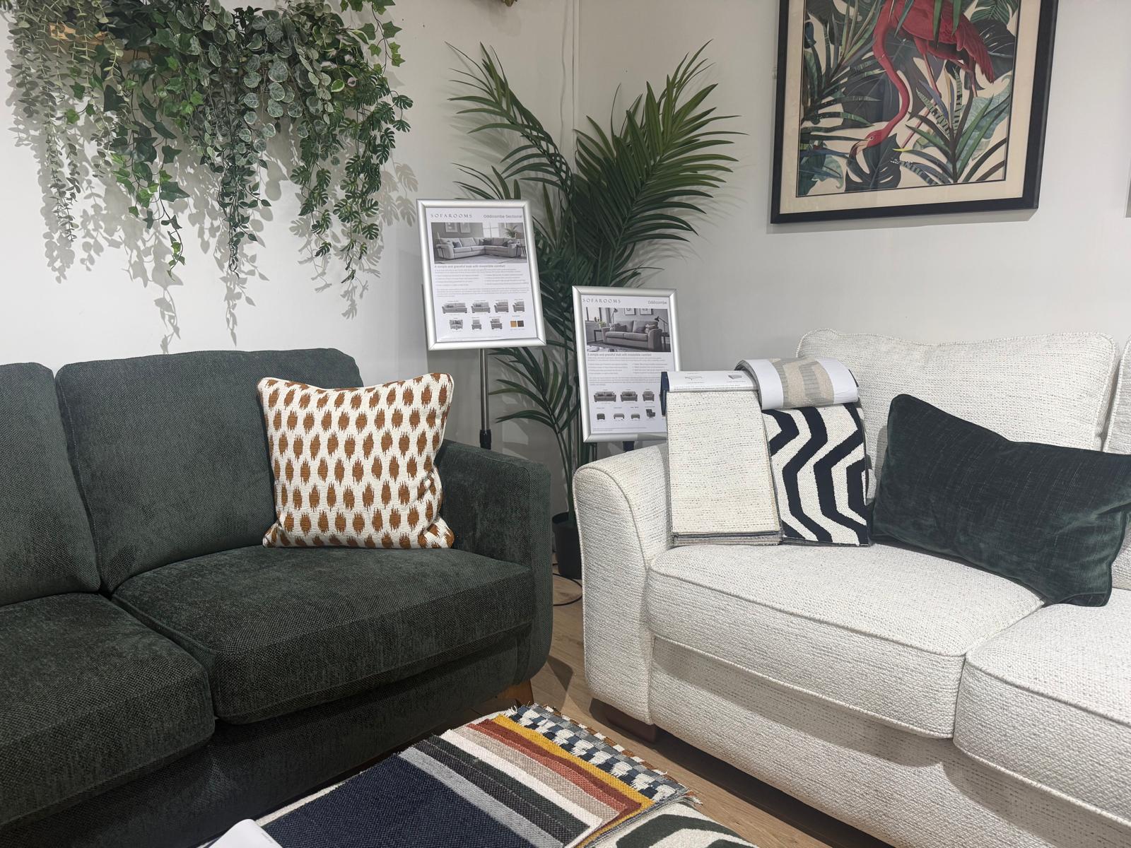 A selection of sofas and chairs in the showroom